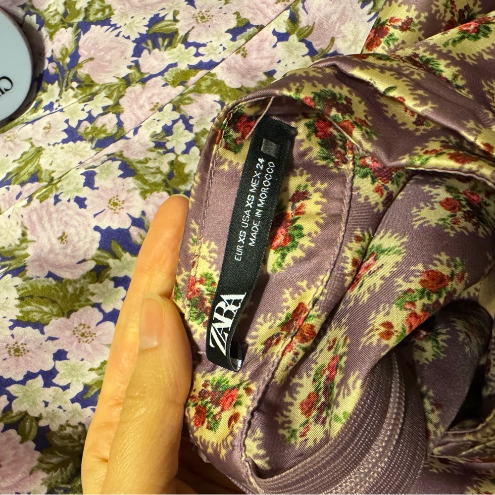 Zara Purple Tapestry Print Midi Dress, XS - Picture 6 of 6